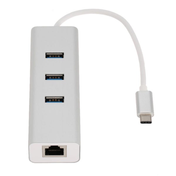 USB 3.1 Type C to LAN + USB3.0 Hub Gigabit RJ45 Ethernet Network Carousel 1