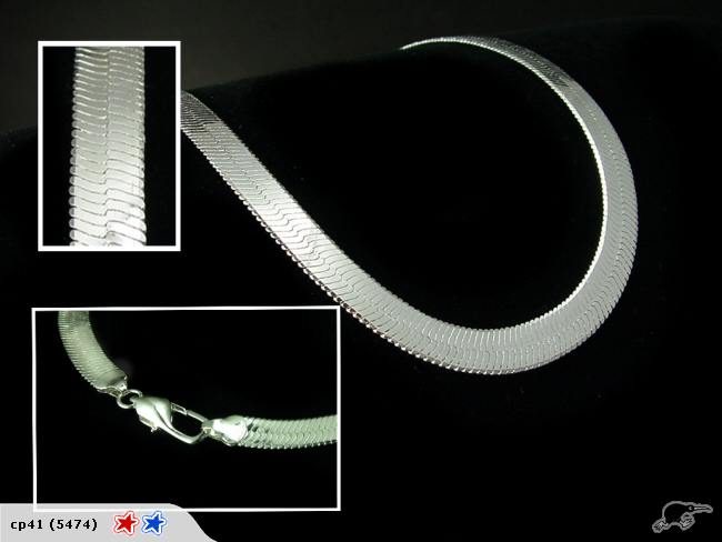 Awesome! 4mm Diamond Cut Herringbone Necklace - 75cm / 30" Carousel 1