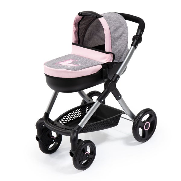 Bayer KD PRAM WITH HANDBAG - Pink & Grey Carousel 2