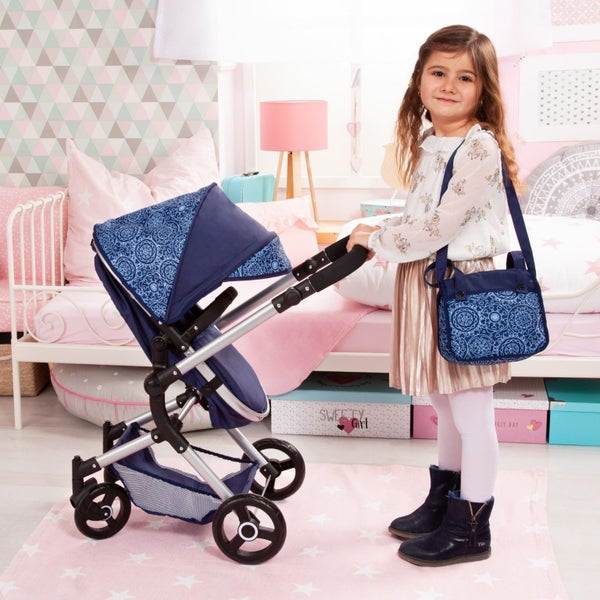 Bayer Neo Vario Combi Dolls Pram - Blue Carousel 11