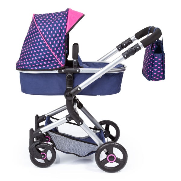 Bayer Neo Vario Combi Dolls Pram - Navy & Pink Carousel 2