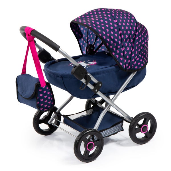 Bayer Cosy Dolls Pram - Navy Unicorn Carousel 2
