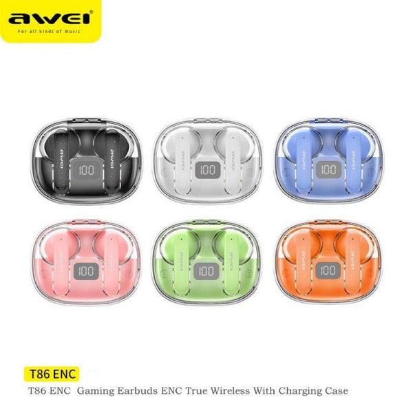 Brand NEW ENC Earbuds - Rechargeable Case - Built in Mic - Pods Shape - by Awei Carousel 1