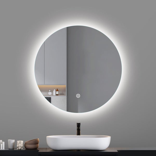 LED mirror round 800MM Backlit with Demister Touch Switch 3 Colours Lighting Carousel 2