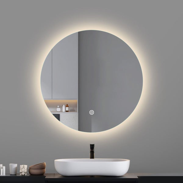 LED mirror round 600MM Backlit with Demister Touch Switch 3 Colours Lighting Carousel 5