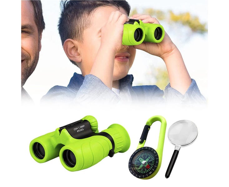 FancyGrab Set of 8X Magnification HD Kids Binoculars Compact Kids Toy with Co... Carousel 1