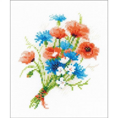 Riolis 1576 Bouquet with Cornflowers - Cross Stitch Kit Carousel 1