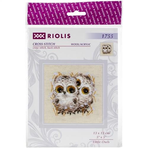 Riolis Counted Cross Stitch Kit 5"X5" - Little Owls Carousel 2