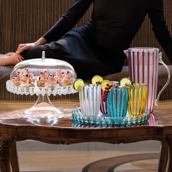 Guzzini Dolcevita 31cm Cake Tray Storage Display Container w Dome Lid Turquoise Carousel 3