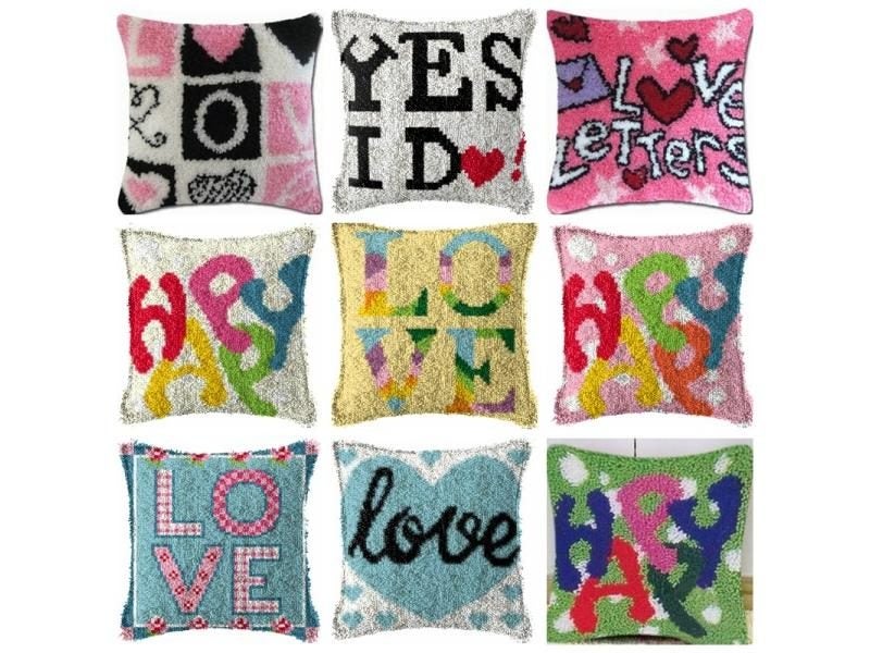 Latch Hook Kit Cushion Pillowcase Kussen Knooppakket Knoopkussen Latch Hook Carousel 2