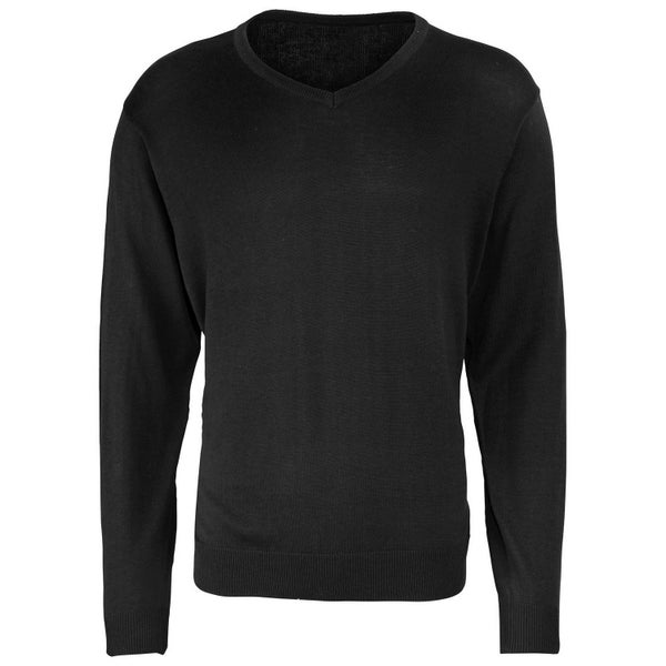 Premier Mens Knitted Cotton Acrylic V Neck Carousel 1
