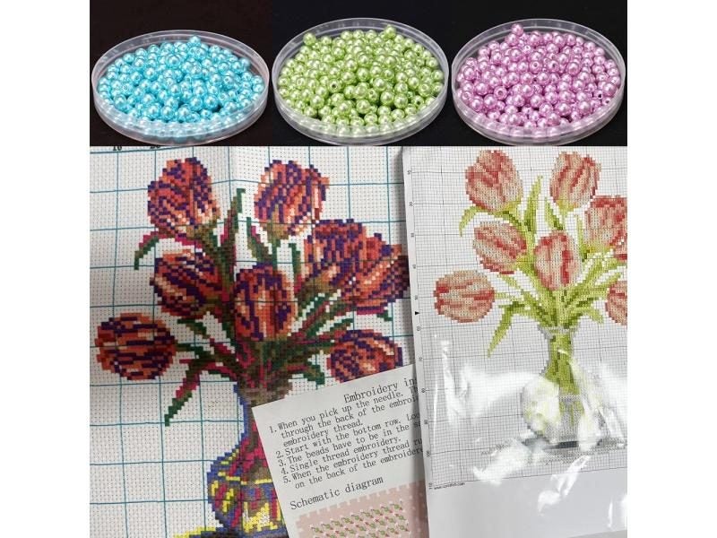 Diy Bead Embroidery Kits Beadwork Circuits Crafts Pearl Embroidery Embroidery Carousel 1