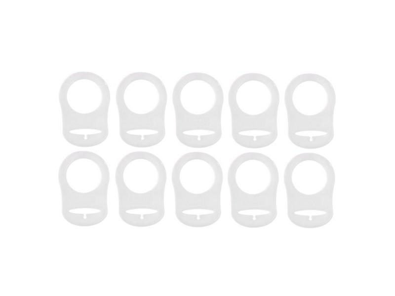 10 Pcs Button Silicone Ring Mam Pacifier Holder Mannequin Clip Adapter Carousel 2