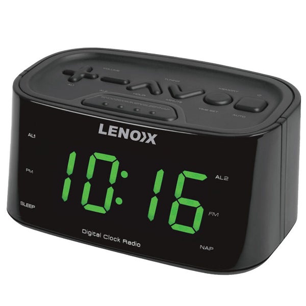 FM Radio Dual Alarm Clock Large Big LED Digital Display w USB Charger Black Carousel 2