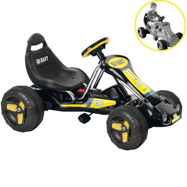 Kids Ride On Pedal Powered Go Kart Children Toy Bike Car Racing Buggy Black Carousel 2