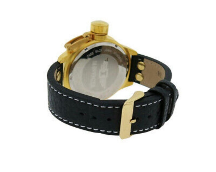 I by Invicta IBI70113-001 Men's Round Analog White Day Date Black Leather Watch Carousel 2