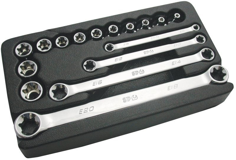 SP Tools SOCKET & SPANNER SET 3/8DR 16PC E TORX Carousel 1
