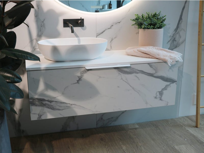 Toscana Opaco 1200 1 Drawer Vanity Calacutta Grey *Ex-Display* Was $3399 Carousel 2