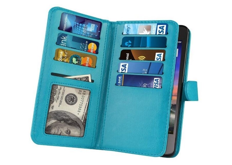 HTC Desire 10 Pro Double Wallet leather case 9 Card Slots Carousel 13