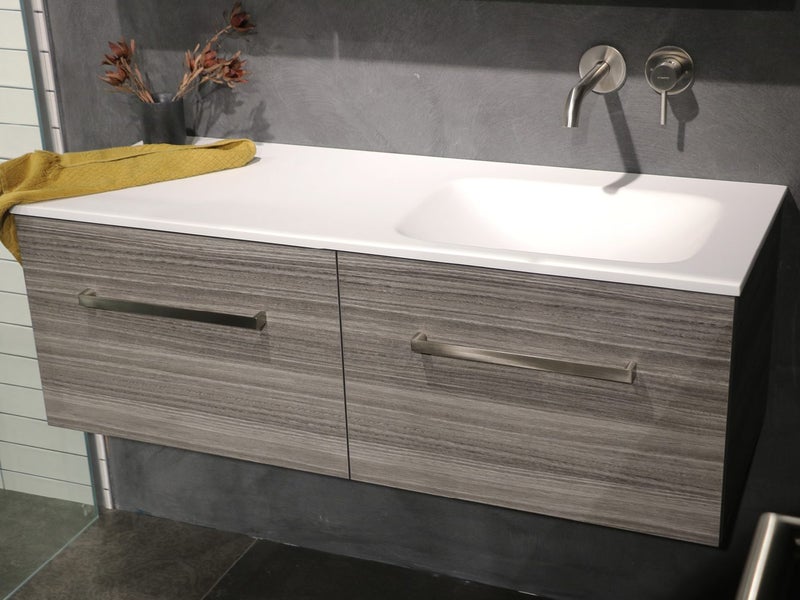 Reflex 1200 Vanity + Mirror Cabinet in Smoked Eucalyptus *Ex-Display* Was $4598 Carousel 2