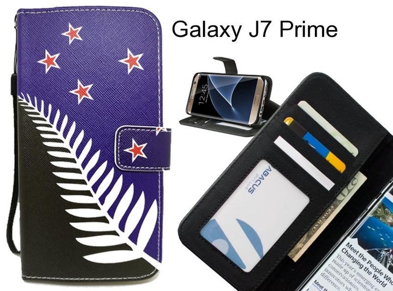 Galaxy J7 Prime case 3 card leather wallet case printed ID Carousel 1