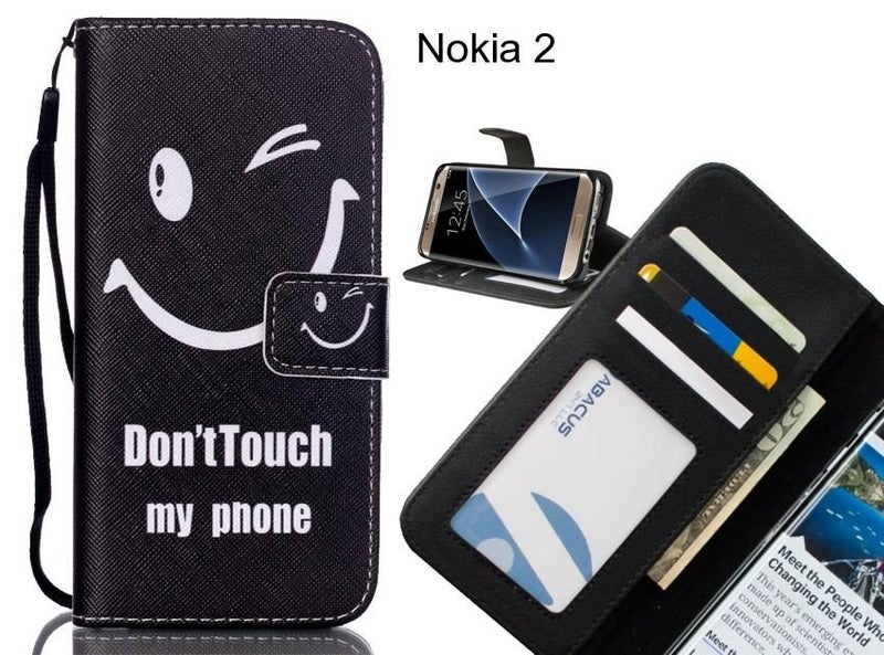 Nokia 2 case 3 card leather wallet case printed ID Carousel 1