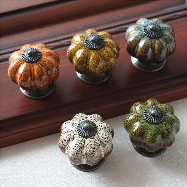Vintage Pumpkin Pull Knobs 5pcs Carousel 1