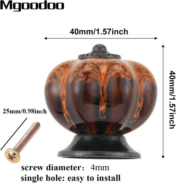 Vintage Pumpkin Pull Knobs 5pcs Carousel 2