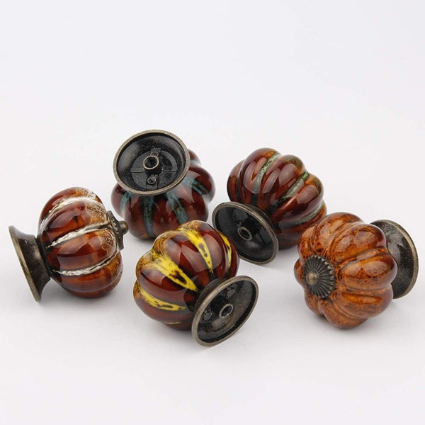Vintage Pumpkin Pull Knobs 5pcs Carousel 9