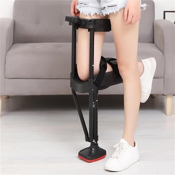 Hands-Free Knee Crutch Single Leg Telescopic Knee Walker Anti Skid Walking Aids Carousel 1