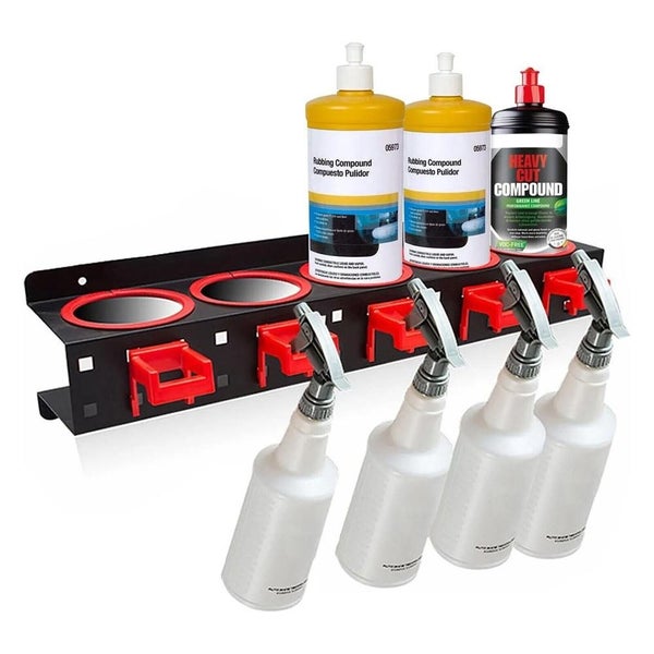 Wall Mount Spray Bottle Rack Hanging Aerosol Can Holder Workshop Garage Storage Carousel 1