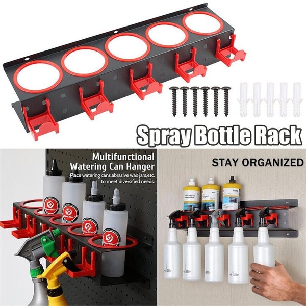 Wall Mount Spray Bottle Rack Hanging Aerosol Can Holder Workshop Garage Storage Carousel 2