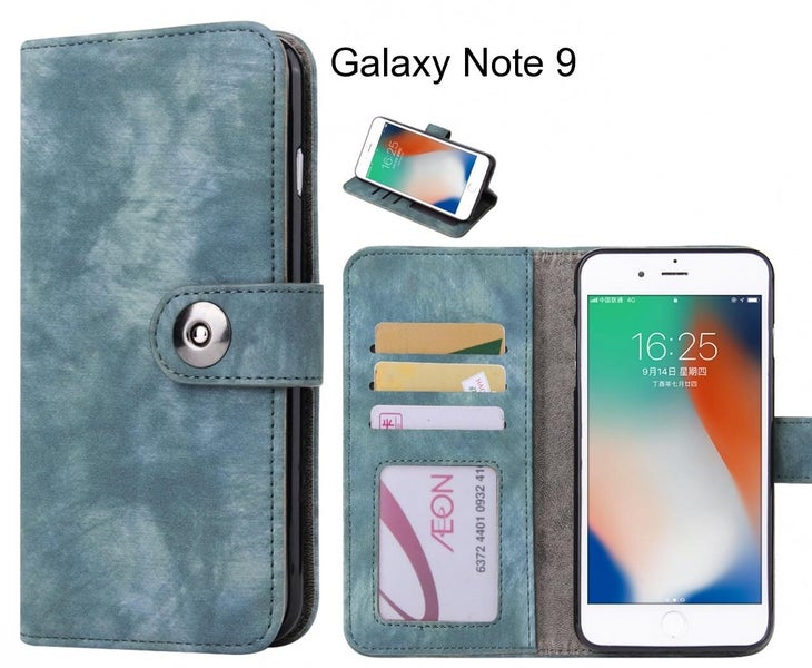 Galaxy Note 9 case retro leather wallet case Carousel 1