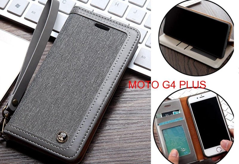 MOTO G4 PLUS Case Wallet Denim Leather Case Carousel 1