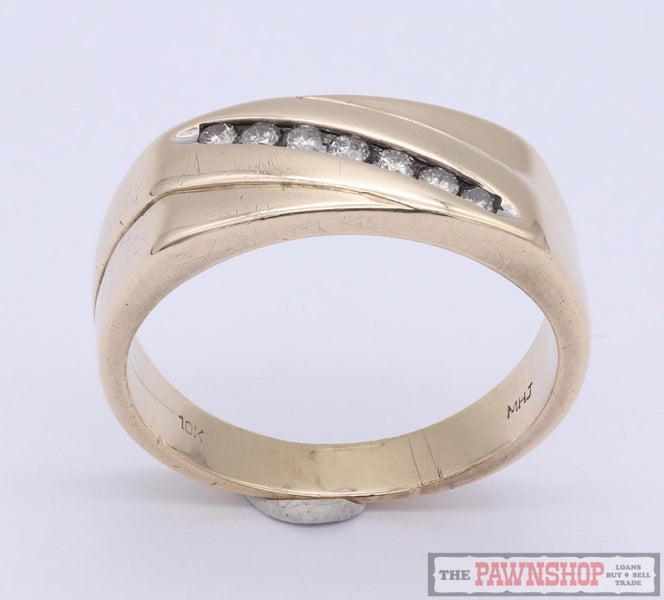 10ct Yellow Gold Men's Diamond Dress Ring ~ $2,000! Carousel 1