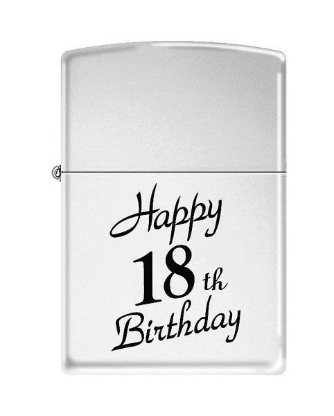 Zippo Lighter - Happy 18th High Polished Chrome Carousel 1