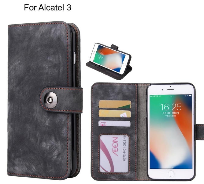 Alcatel 3 case retro leather wallet case Carousel 1