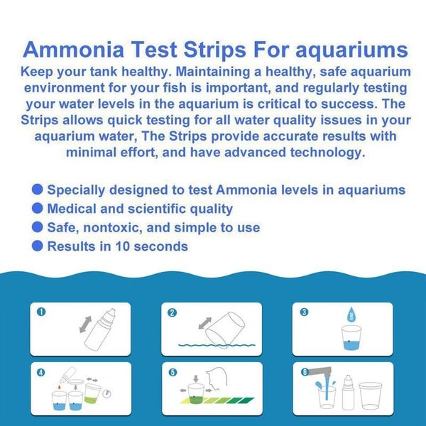 Ammonia Test Strips 50 Count Water Testing Aquarium Test Strips Carousel 2