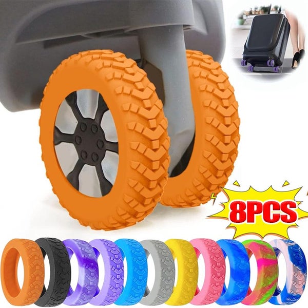 1/8Pcs Thicken Texture Silicone Wheels Protector For Luggage Reduce Carousel 2