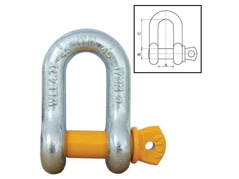ITM Dee Shackle-Yellow Pin GS Screw Pin-1 Ton-10mm Body Carousel 1