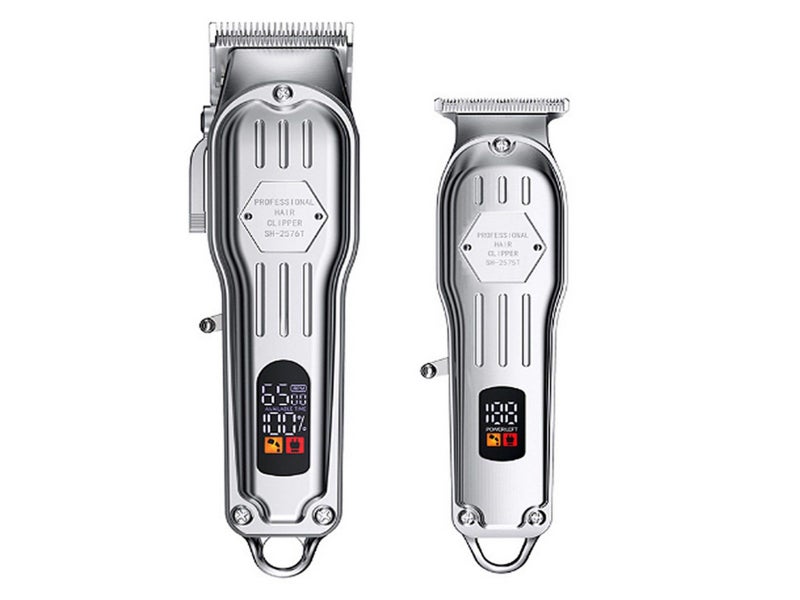 2Pcs Hair Clippers Professional Cordless LCD Display Hair Trimmers Set for Men Carousel 2
