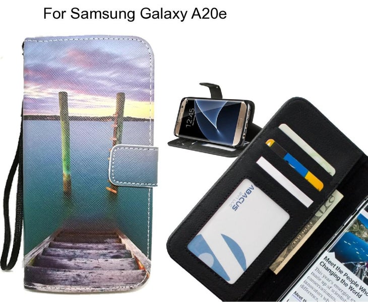 Samsung Galaxy A20e case 3 card leather wallet case printed ID Carousel 1