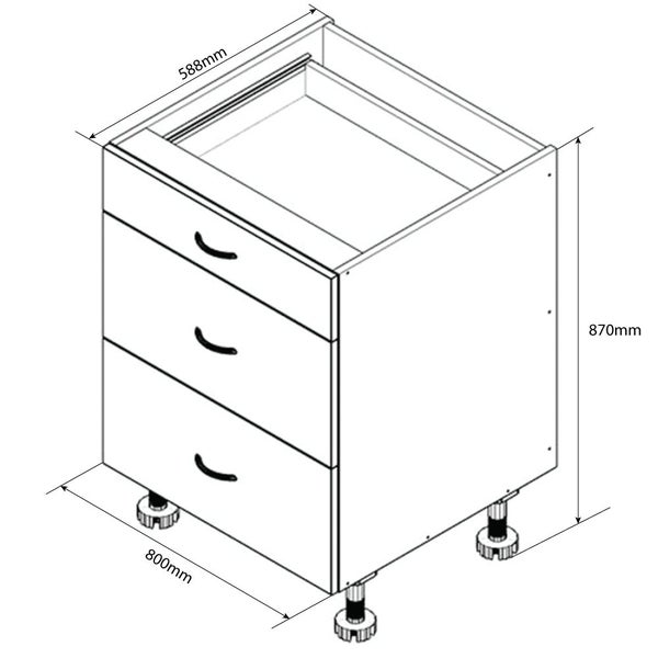 KITCHEN BASE DRAWER CABINET 800mm NEW Carousel 2