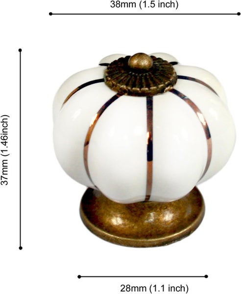 Ceramic Drawer Knob with Bronze Lined Pumpkin Shape 7pcs Carousel 2