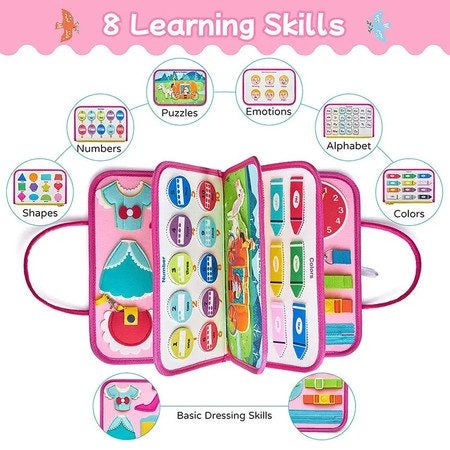 Kids Busy Board Preschool Intelligence Learning Education Toys Princess Girl Carousel 2