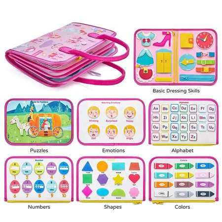 Kids Busy Board Preschool Intelligence Learning Education Toys Princess Girl Carousel 1