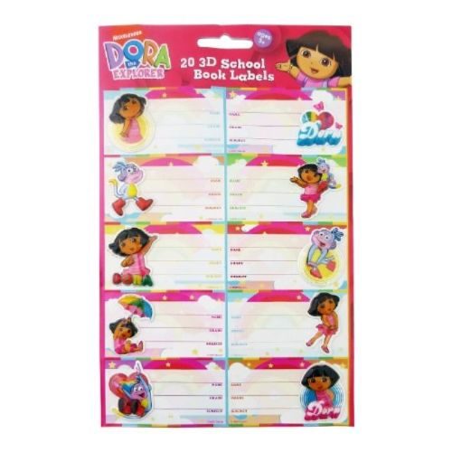 Thomas Online Dora the Explorer Stickers - 3D School Book Labels - 20 Pack Carousel 1