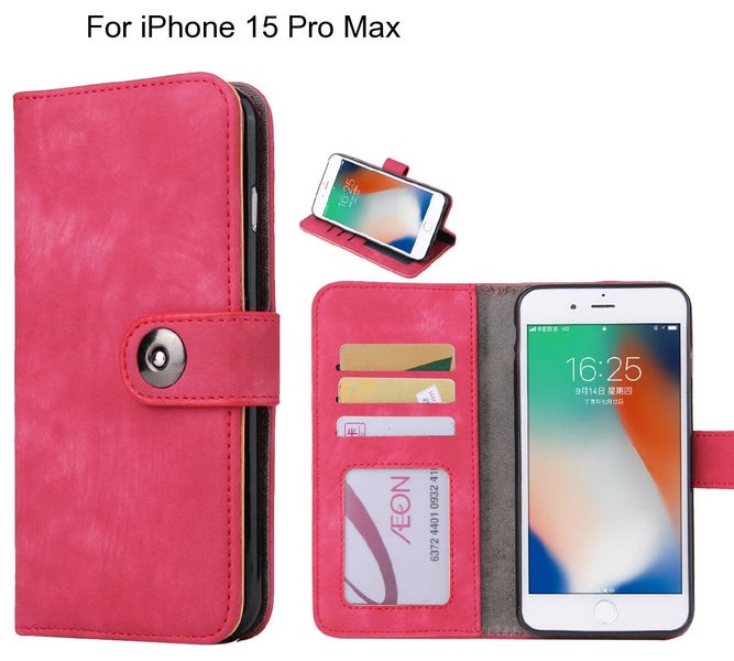 iPhone 15 Pro Max case retro leather wallet case Carousel 1