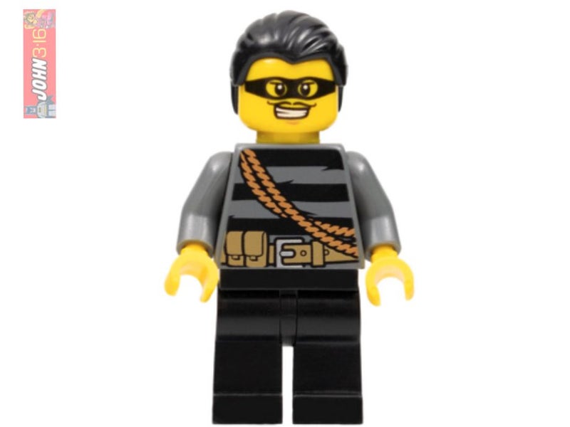 AWESOME MASKED LEGO CROOK / BAD GUY / BANDIT / PRISONER MINIFIGURE Carousel 1