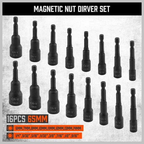 MAGNETIC NUT DRIVER SCREWDRIVER BITS 47PC SET Carousel 7